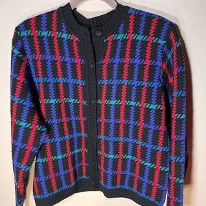Liz Claiborne Collection Sweater Multicolor Button up Cardigan Round neck sz S